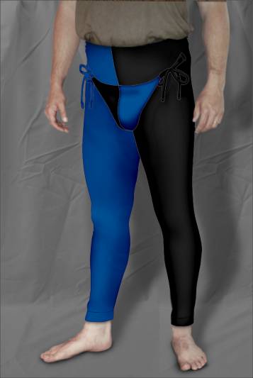 Two Color Tights - Black/Royal Blue 43-48"w x 30"i